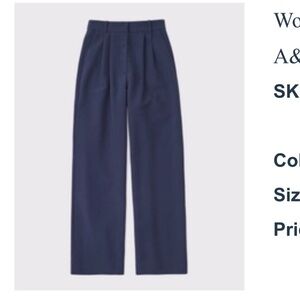 A&F Sloane Tailored Wide Leg Pant 26R